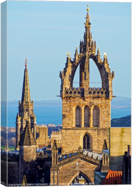 Crown of the  St Giles' Cathedral Canvas Print by Karol Kozlowski