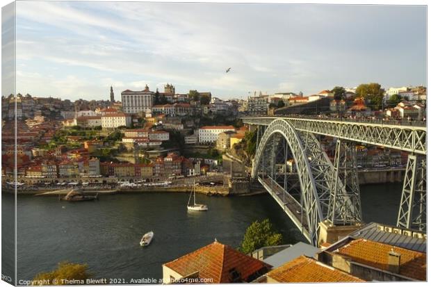 Bridge across the Douro Canvas Print by Thelma Blewitt