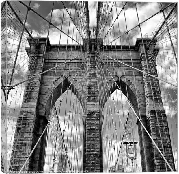 Brooklyn Bridge, New York Canvas Print by Andrew Davies