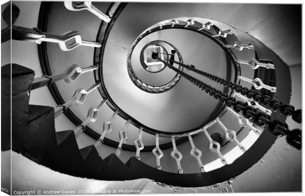 Spiral staircase Canvas Print by Andrew Davies