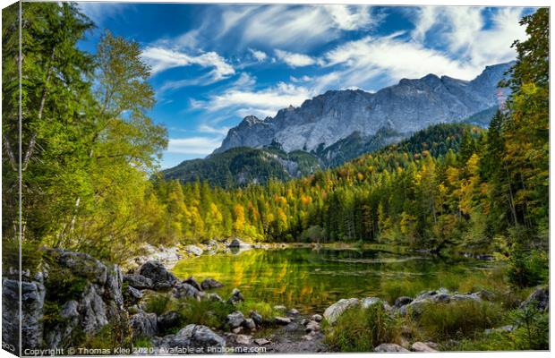 The Frillensee in the Bavarian Alps Canvas Print by Thomas Klee