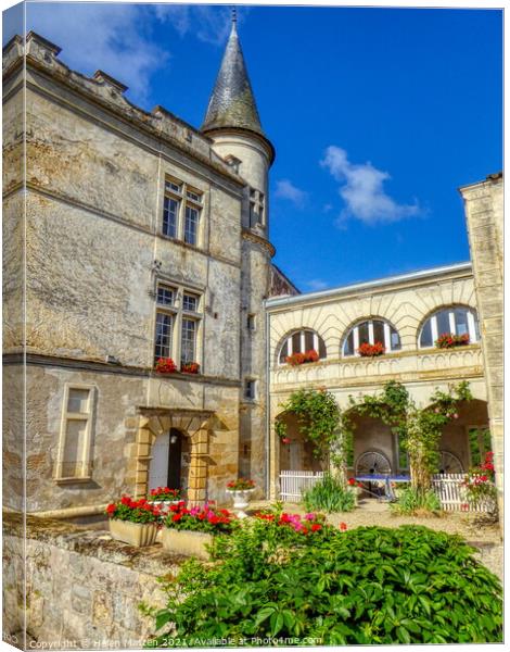 The Château Lagorce France Courtyard Canvas Print by Helkoryo Photography