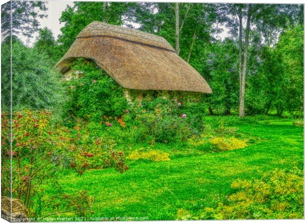 Thatched Cottage Garden  Canvas Print by Helkoryo Photography