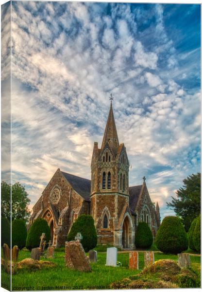 St. John the Baptist Church, Lower Shuckburgh Canvas Print by Helkoryo Photography