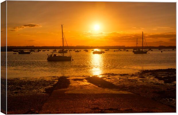 Bawdsey Quay Suffolk Sunset 2 Canvas Print by Helkoryo Photography
