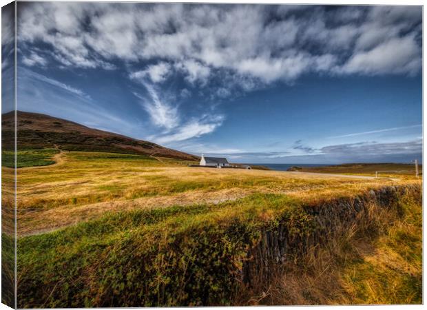 Mwnt Church Wales Canvas Print by Helkoryo Photography