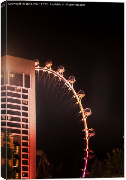Las Vegas Ferris Wheel Canvas Print by Janie Pratt