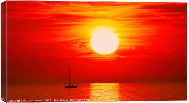 Sailboat sunrise Canvas Print by Cecil Owens