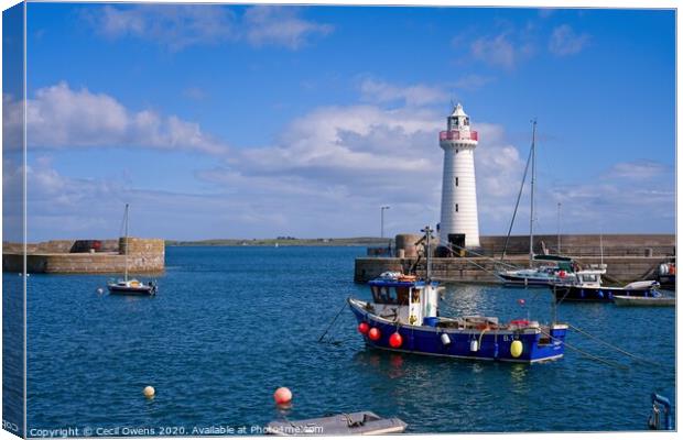 Donaghadee lighthouse Canvas Print by Cecil Owens