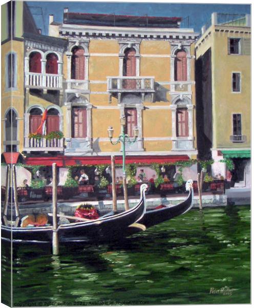 Grand Canal, Venice. Prints from my original artwork.  Canvas Print by Peter Bolton