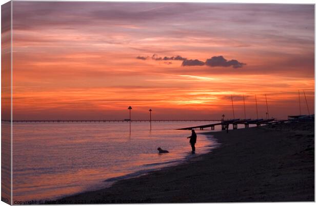 A Serene Sunset at Westcliffs Seaside Canvas Print by Peter Bolton