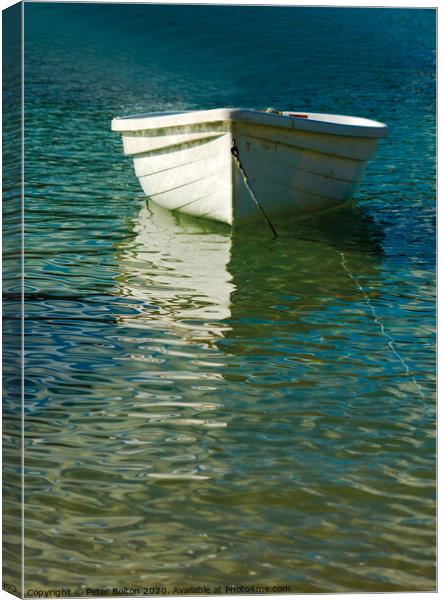 'The White Boat' Canvas Print by Peter Bolton