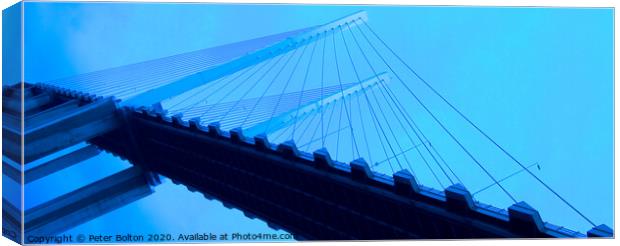 Photo art abstract view of Queen Elizabeth Bridge, Dartford River Crossing.  Canvas Print by Peter Bolton
