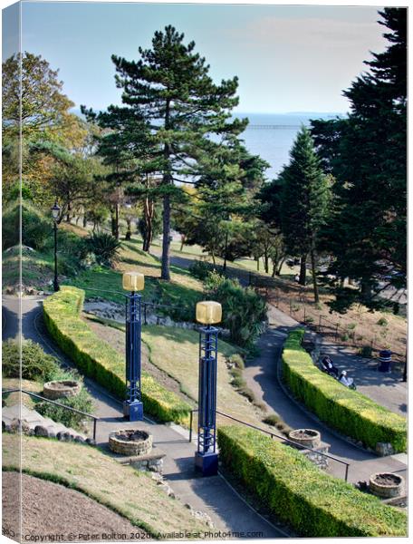 Cliff Gardens, Southend on Sea, Essex, UK. Canvas Print by Peter Bolton
