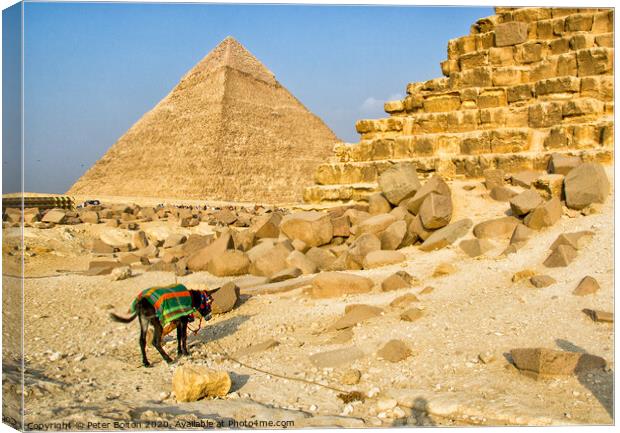 Serenity at the Pyramid Canvas Print by Peter Bolton