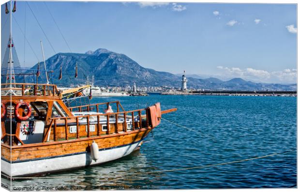 Antalya Harbour, Turkey. Canvas Print by Peter Bolton