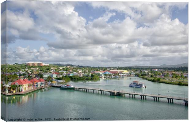 St.John's, Antigua.  Canvas Print by Peter Bolton