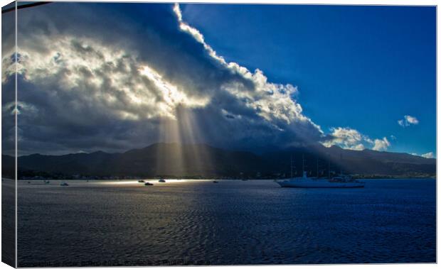 'Evening' Portsmouth, Dominica, Caribbean. Canvas Print by Peter Bolton