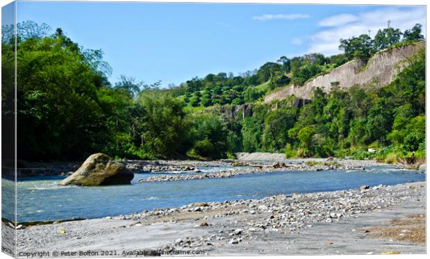 River Layou, Dominica. Caribbean. Canvas Print by Peter Bolton