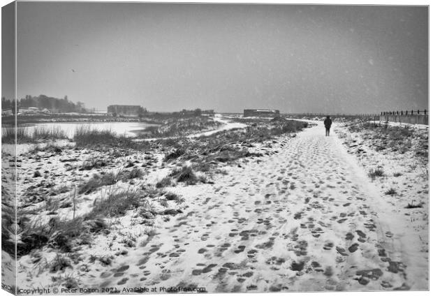 A winters day at the Garrison. Shoeburyness, Essex, UK. Canvas Print by Peter Bolton