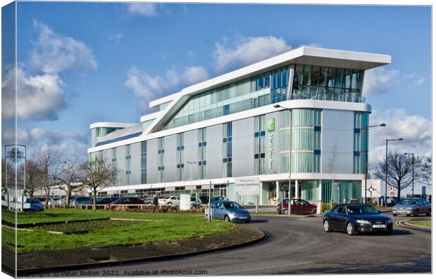 Holiday Inn, Southend Airport, Essex, UK. Canvas Print by Peter Bolton