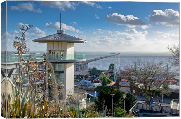 Observation tower at Southend on Sea seafront, Essex, UK.  Canvas Print by Peter Bolton