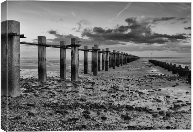 The Shoeburyness Boom, River Thames, Essex, UK Canvas Print by Peter Bolton