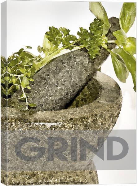 Kitchen Poster #3 - Grind  Canvas Print by Peter Bolton