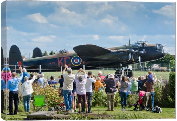 Lancaster Bomber PA474. Battle of Britain Memorial Flight.  Canvas Print by Peter Bolton
