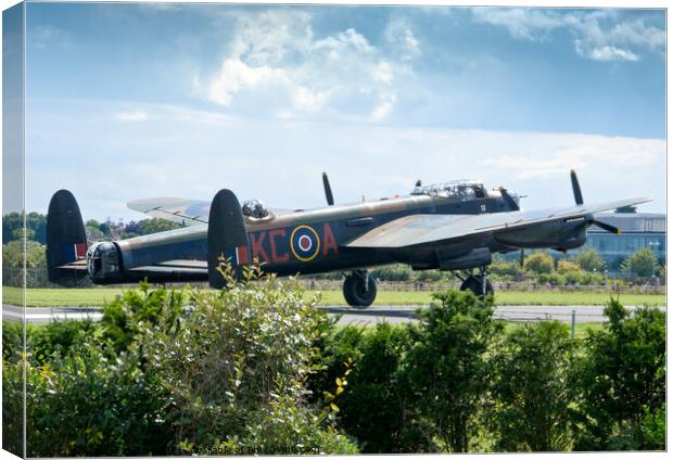 Lancaster Bomber PA474. Battle of Britain Memorial Flight.  Canvas Print by Peter Bolton
