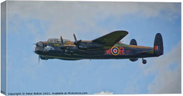 Lancaster Bomber Battle of Britain Memorial Flight Canvas Print by Peter Bolton