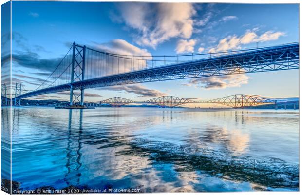 Bridges over river Forth  Canvas Print by Kris Fraser