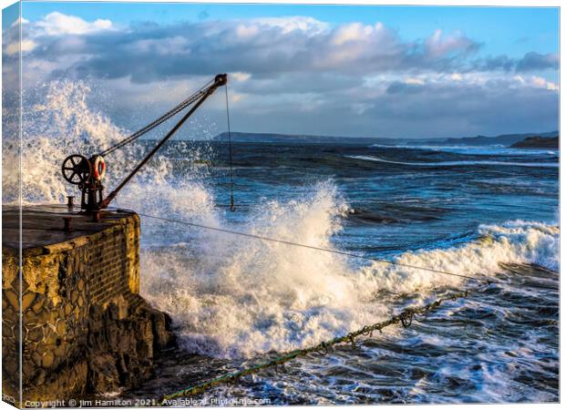 Stormy Portrush Canvas Print by jim Hamilton