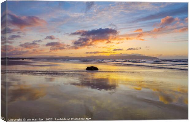 Dazzling Sunset Over Downhill Beach Canvas Print by jim Hamilton