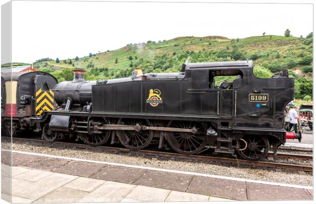 Steam locomotive 5199 preserved Llangollen railway Canvas Print by jim Hamilton