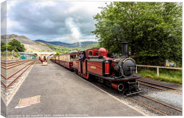 Great little train of Wales Canvas Print by jim Hamilton