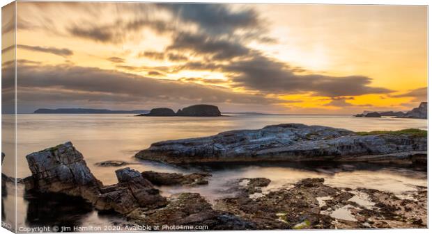 Majestic Ballintoy Sunrise Canvas Print by jim Hamilton