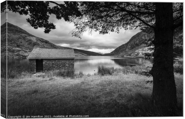 The Boathouse in Mono Canvas Print by jim Hamilton