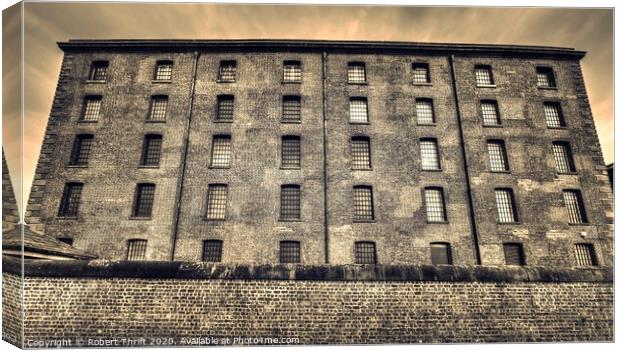 Albert Dock warehouse, Liverpool waterfront Canvas Print by Robert Thrift