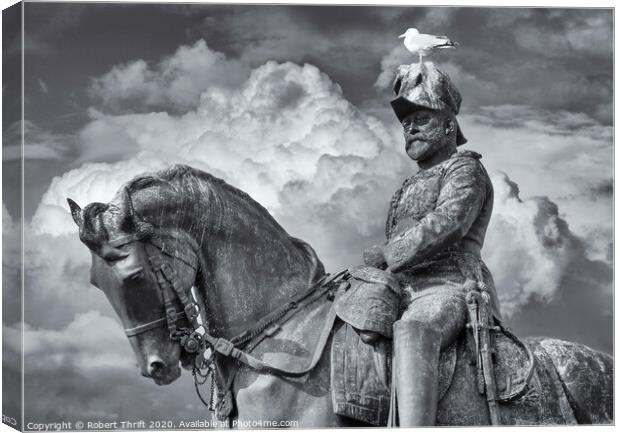 King Edward VII Statue, Pier Head, Liverpool Canvas Print by Robert Thrift