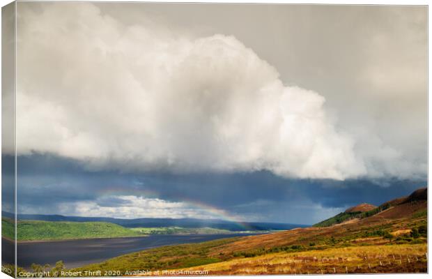 Rainbow over Dornoch Firth Canvas Print by Robert Thrift