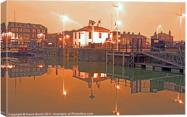 Hull Marina Lock Gates Canvas Print by David Borrill