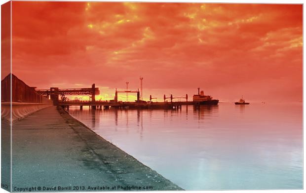 Industrial Sunrise Canvas Print by David Borrill