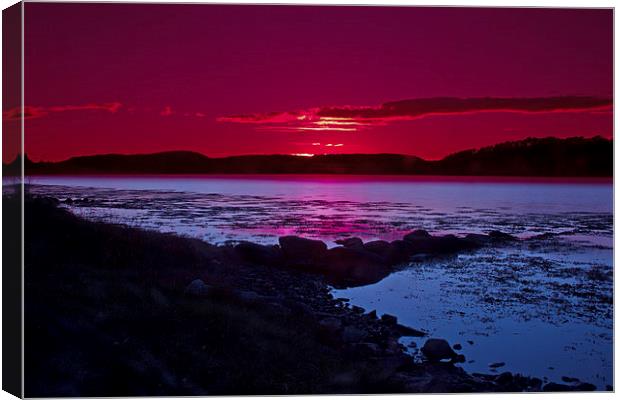 Sunset Loch Sween Canvas Print by David Borrill