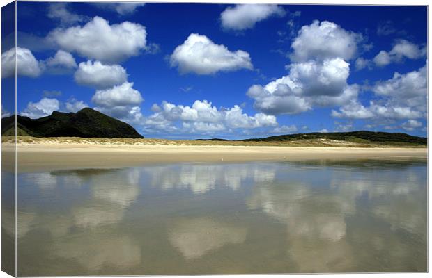 Reflected Clouds over Beach  Canvas Print by Victoria Ashman