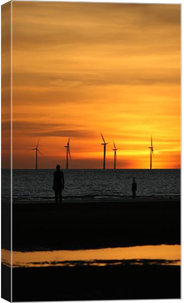 Sunset at Another Place Canvas Print by Simon Case