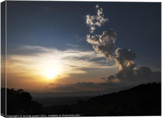 dusk sky Canvas Print by anurag gupta