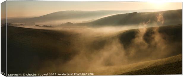 Early Morning Mist, Steyning Bowl Canvas Print by Chester Tugwell