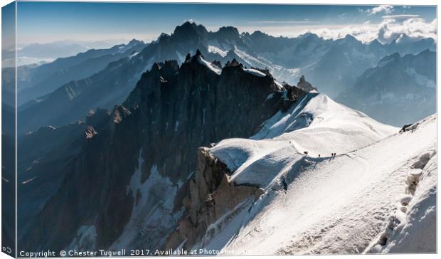 View from Aiguille du Midi - Mont Blanc Canvas Print by Chester Tugwell