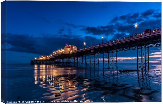 Worthing Pier at Dusk Canvas Print by Chester Tugwell